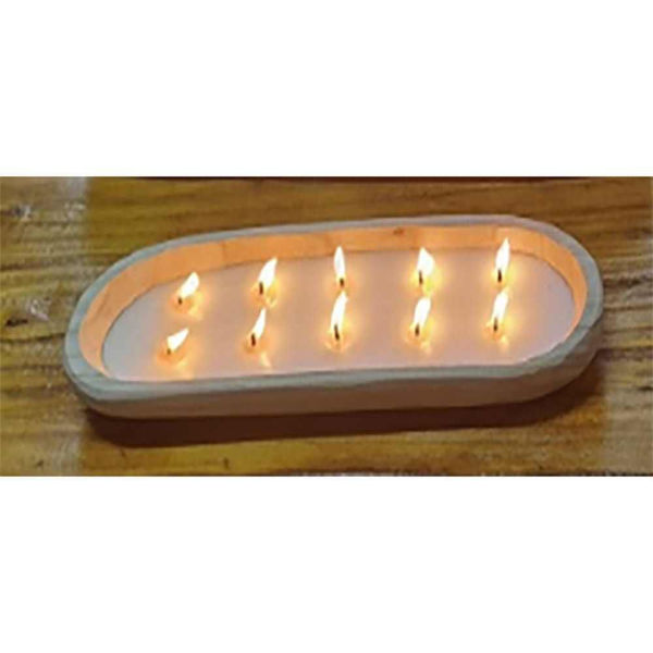 Picture of Wood 18" Scented Soy Candle Tray - Gray