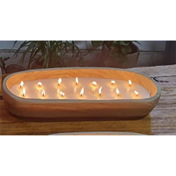 Picture of Wood 24" Scented Soy Candle Tray - Gray