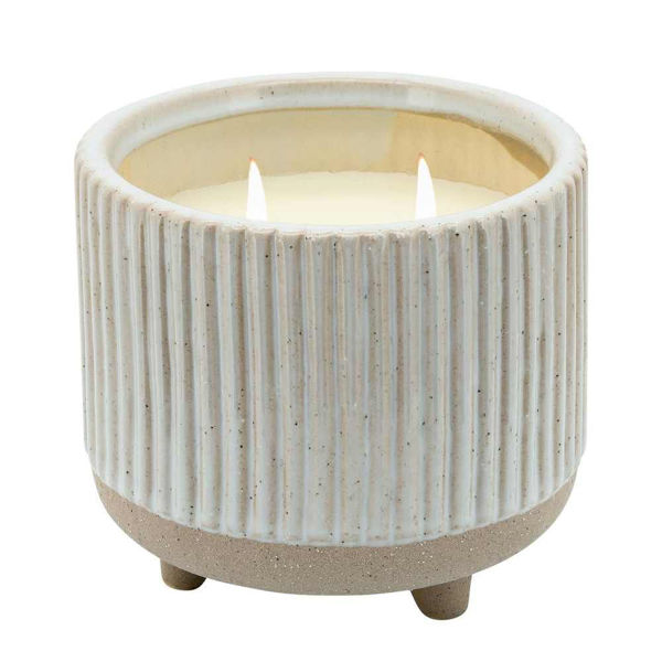 Picture of Ridged 6" Scented Soy Candle - Beige