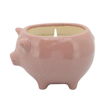 Picture of Pig 6" Scented Soy Candle - Pink