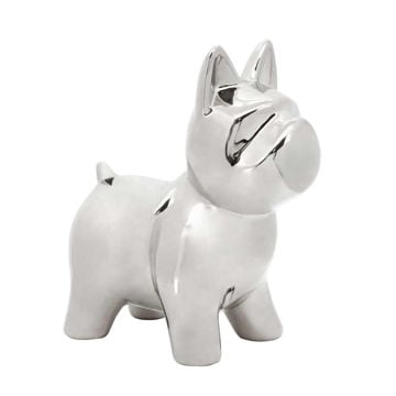 Picture of Dog 8" Ceramic Table Decor - Silver