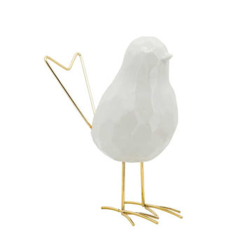 Picture of Bird 8" Statuette - White
