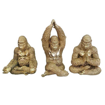 Picture of Yoga Gorillas - Set of 3 - Gold