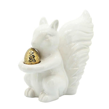 Picture of Squirrel 7" with Acorn - White