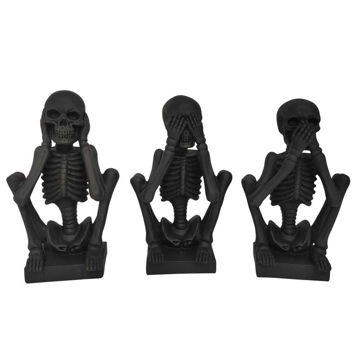 Picture of No Evil Skeletons Resin - Set of 3 - Black