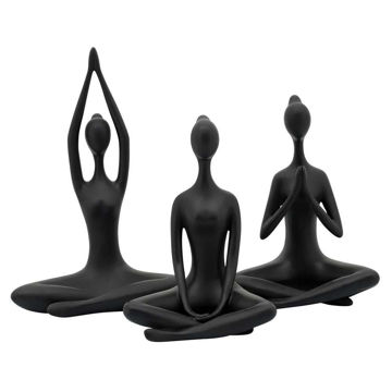Picture of Yoga Ladies 10" Resin - Set of 3 - Black
