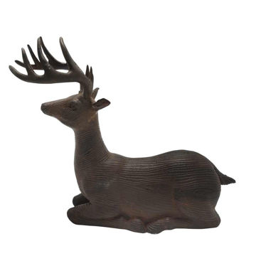 Picture of Reindeer 11" Laying Resin Decor - Brown