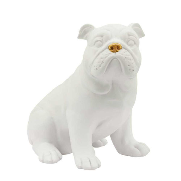 Picture of Dog 9" with Gold Nose - White