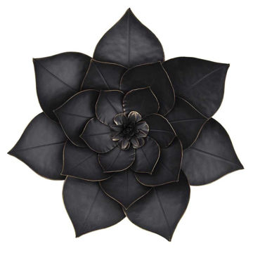 Picture of Lotus 19" Metal Wall Decor - Black