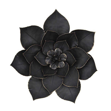 Picture of Lotus 14" Metal Wall Decor - Black