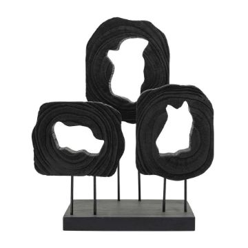 Picture of Cut Log 23.5" Wood Table Top Decor - Black