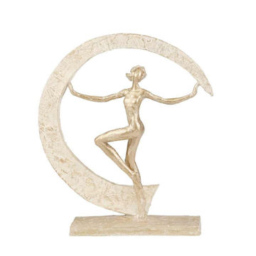 Picture of Dancing 13.5" Polyresin Figurine - White and Gold