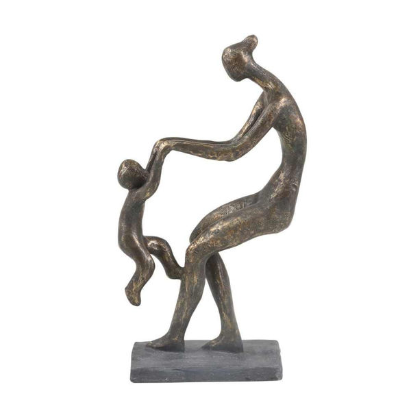 Picture of Mother and Child 12" Polyresin Sculpture - Bronze