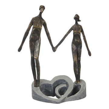 Picture of Couple 13" Polyresin Holding Hands - Bronze