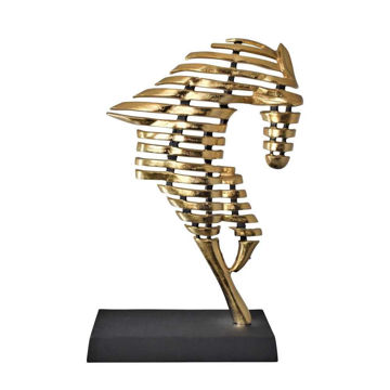 Picture of Horse 25" Metal Decor - Gold