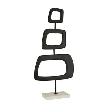 Picture of Square Rings 22" on a Stand Metal Decor - Black