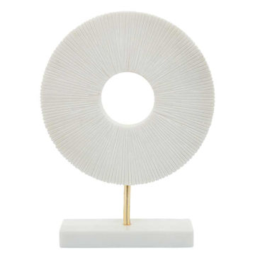 Picture of Marble 13" Rings on a Base - White