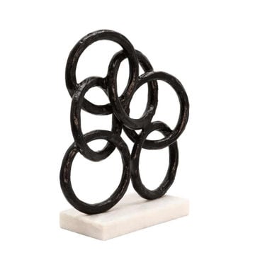 Picture of Metal 13" Rings on Marble Base - Black