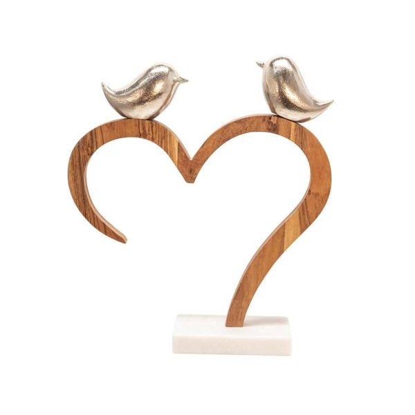Picture of Percherd 15" Birds on a Heart - Silver