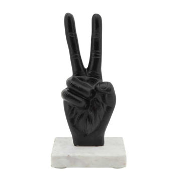 Picture of Peace Sign 9" Metal Sculpture - Black