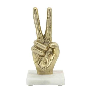 Picture of Peace Sign 9" Metal Sculpture - Gold