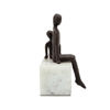 Picture of Sitting 10" Metal Dad and Son Sculpture