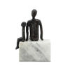 Picture of Sitting 10" Metal Dad and Son Sculpture