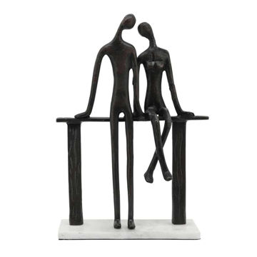 Picture of Sitting 16" Metal Couple - Black