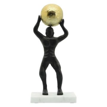 Picture of Metal 13" Man Carrying a Ball on Top - Black and G
