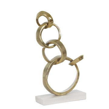 Picture of Linked 15" Aluminium Rings on a Stand - Gold