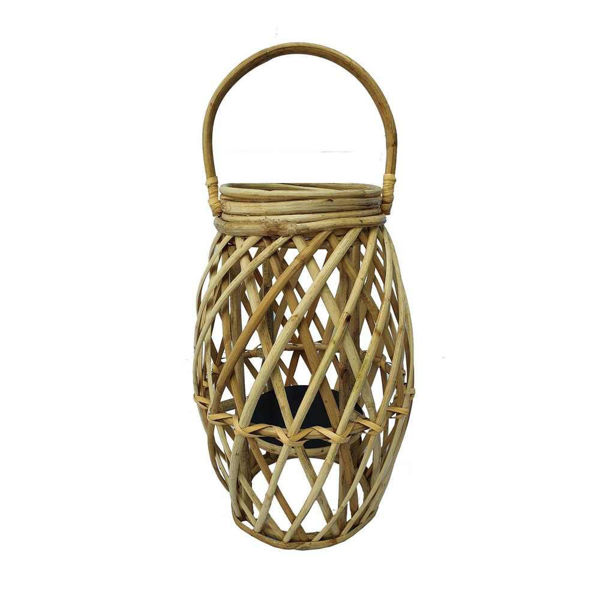Picture of Wicker 16" Lantern - Brown