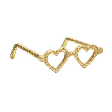 Picture of Metal Heart Shaped Glasses - Gold