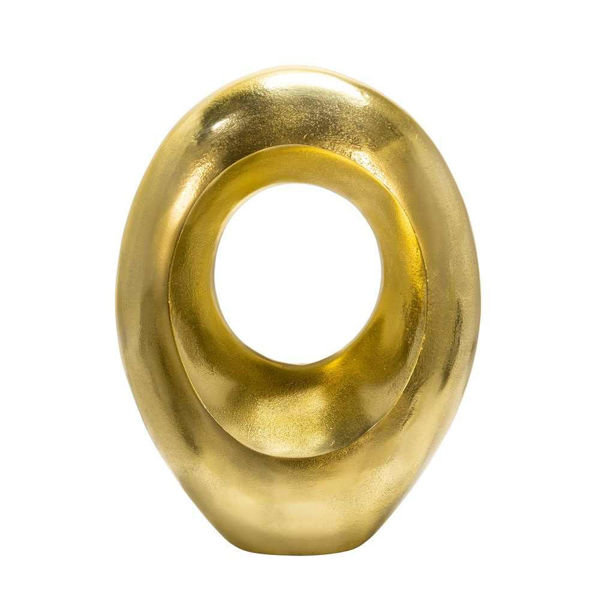 Picture of Oval 14" Sculpture with a Hole - Gold