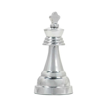 Picture of Metal 9" King Chess Piece - Silver