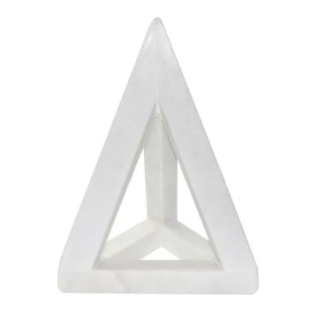 Picture of Triangle 9" Marble Table Marble Table Accent - Whi