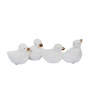 Picture of Dolomite Ducks Figurines - White and Gold