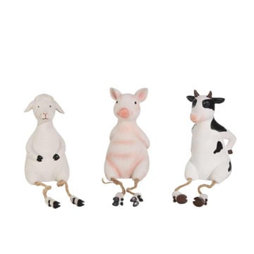 Picture of Resin 5.5" Hanging Legs Farm Animals Figurines - Set of 3