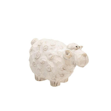 Picture of Carved 4.5" Sheep Figurine - White