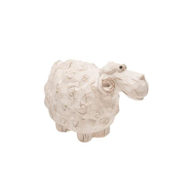 Picture of Carved 6.25" Sheep Figurine - White