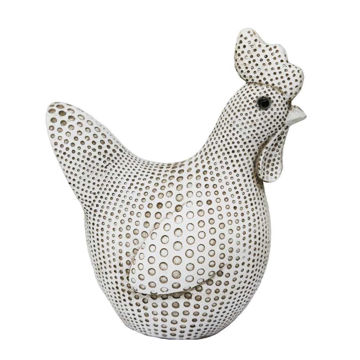 Picture of Spotted 8.25" Chicken Figurine - Gray