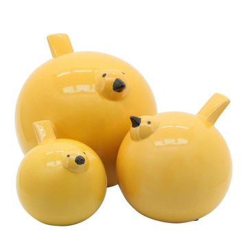 Picture of Ceramic 7.5" Birds Figurines - Set of 3 - Yellow
