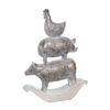 Picture of Resin 16" Stacking Animals Figurine - Gray
