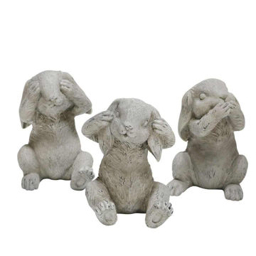 Picture of Polyresin No Hear Speak See Bunny Figurines - Set