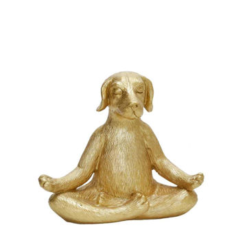 Picture of Polyresin 7" Yoga Dog Figurine - Gold