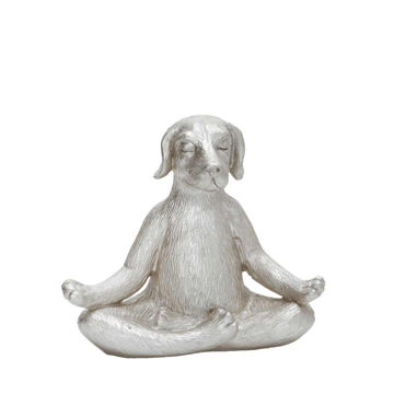 Picture of Polyresin 7" Yoga Dog Figurine - Silver