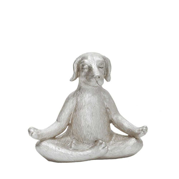 Picture of Polyresin 7" Yoga Dog Figurine - Silver