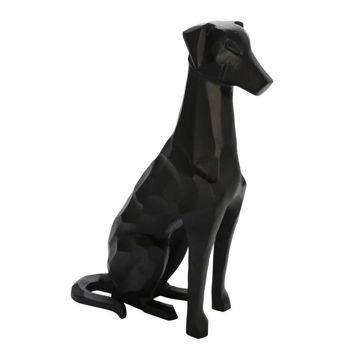 Picture of Metal 23" Geometric Dog Figurine - Black
