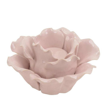 Picture of Rose Tealight 6" Candle Holder - Pink