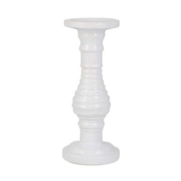 Picture of Blanca 11" Pillar Candle Holder - White Stripe