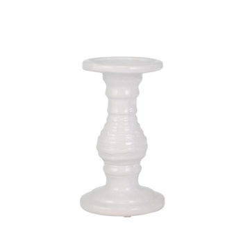 Picture of Blanka 8" Pillar Candle Holder - White Stripe